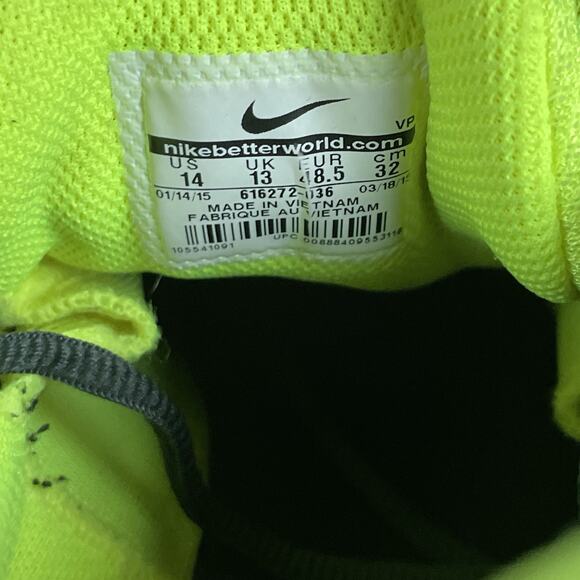 Nike Reax 8 TR Men 14 Black Green Lace Up Training Running Shoe Athletic Sneaker - Picture 8 of 8